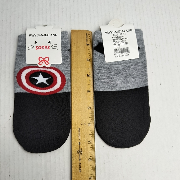 Inspired Sports Ankle Socks Kids Novelty Grey - Picture 2 of 4
